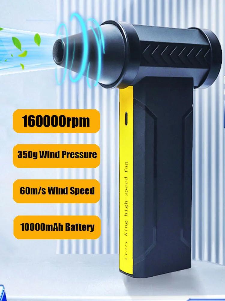 Electric Air Blower 160000RPM Powerful Snow Blower High-speed Dust Fan Mini Turbo Jet Fan Handheld Brushless Motor Car Dryer