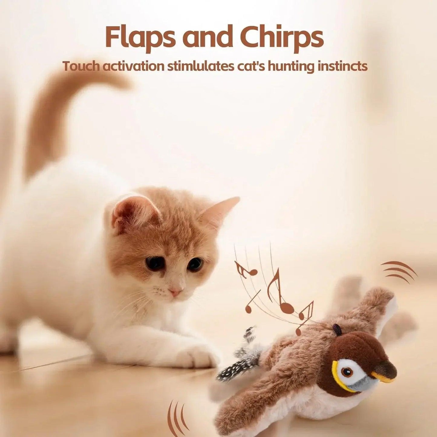 ChirpFlap Bird: Rechargeable Cat Toy with Catnip