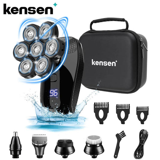 Kensen 7D Electric Shaver Kit for Men - Waterproof, Rechargeable Beard Trimmer