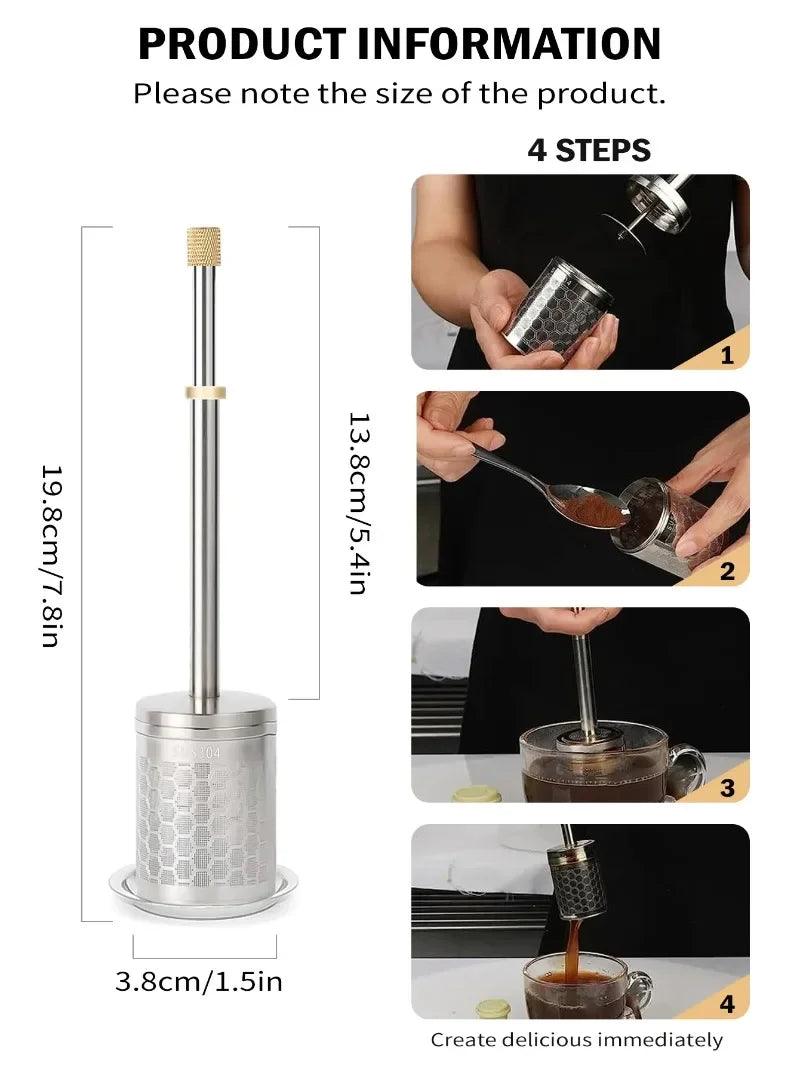 Reusable Coffee Filter Screen Stainless Steel Coffee And Tea Maker Portable Travel Coffee Brewer Tea Infuser Kitchen Accessories