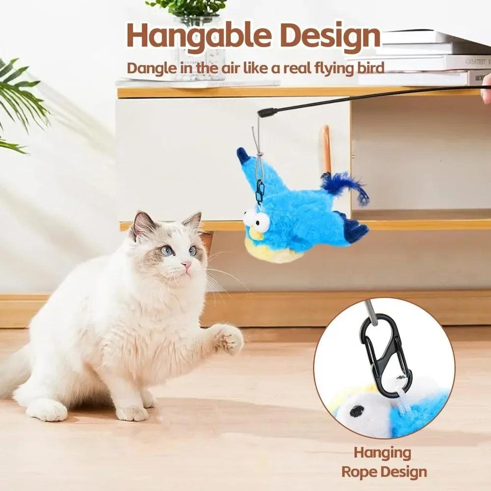 ChirpFlap Bird: Rechargeable Cat Toy with Catnip