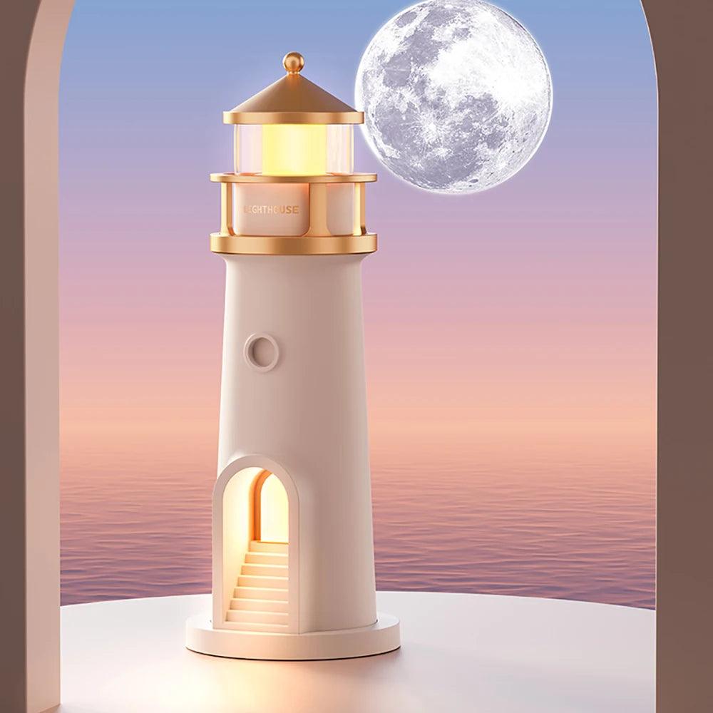 Moon Projection Lighthouse Night Lights Motion Sensor Dimmable Timing Ambient Night Lamp Bluetooth Music Christmas Birthday Gift