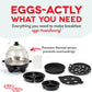 Deluxe Rapid Egg Cooker for Hard Boiled, Poached, Scrambled Eggs, Omelets, Steamed Vegetables, Dumplings & More, 12 Capacity, with Auto Shut off Feature - Black