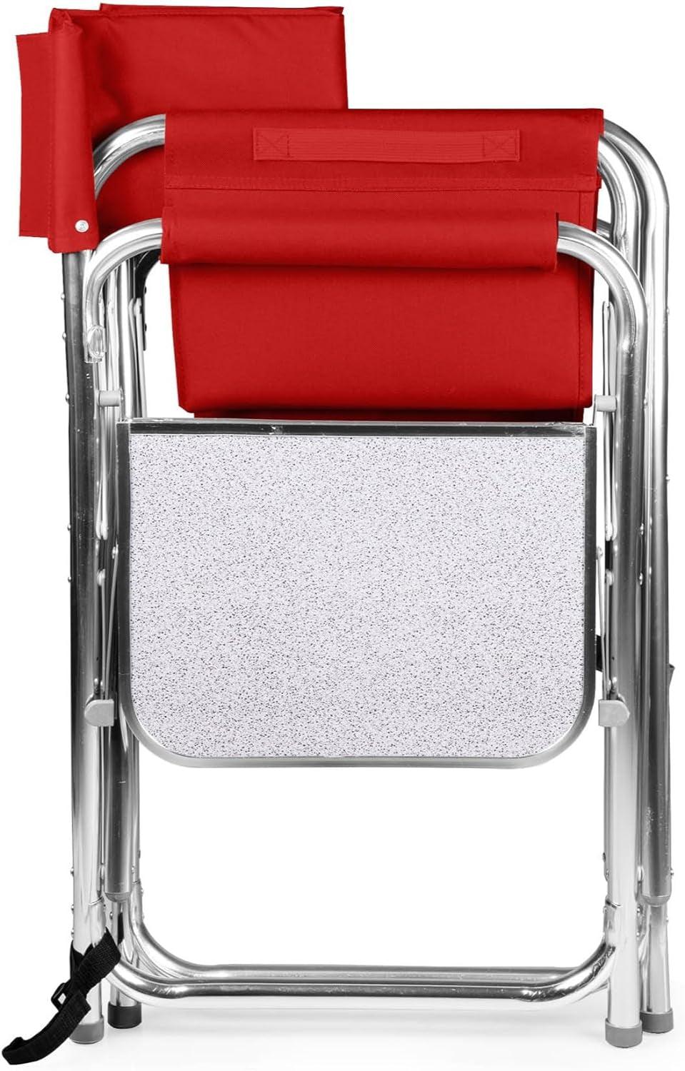 Sports Chair with Side Table, Camping Chair, Beach Chair, Camp Chair for Adults (Red)