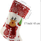 Classic Christmas Stockings Set of 2 Elk, Snowman Xmas Character 17 Inch Christmas Decorations Gift for Family Kids (Style 4)