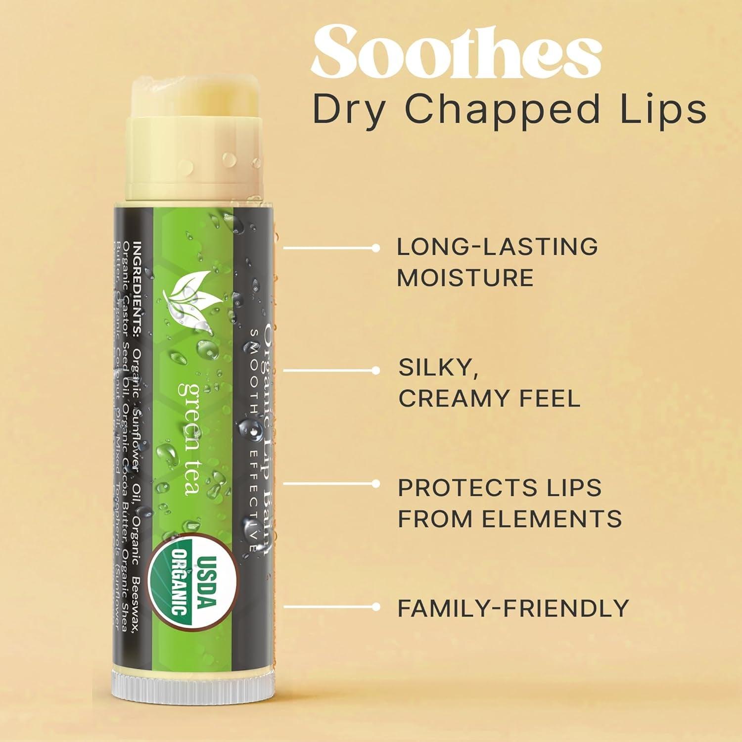 Natural Lip Balm Chapstick Pack - 12 Chap Stick Organic Lip Balm Set for Lip Healing and Repair - Natural Chapstick Hydrating Lip Balm for Dry Cracked Lips Flavored Lip Balm