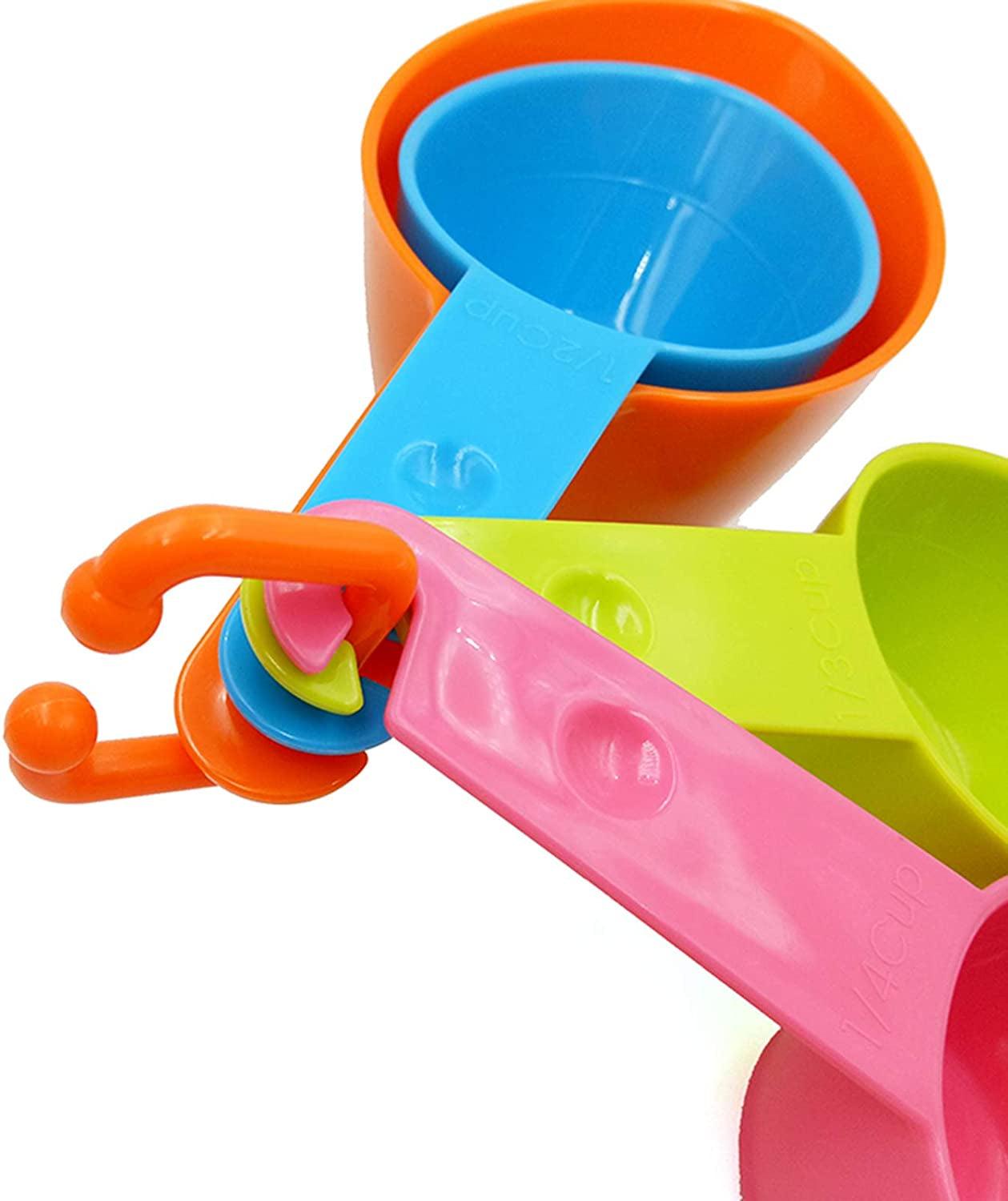 Dog Food Scoop Set of 4 - Plastic Measuring Cups for Dog, Cat and Bird Food (Random Color)