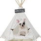 Pet Teepee Dog(Puppy) & Cat Bed - Portable Pet Tents & Houses for Dog(Puppy) & Cat Lace Style 24 Inch No Cushion