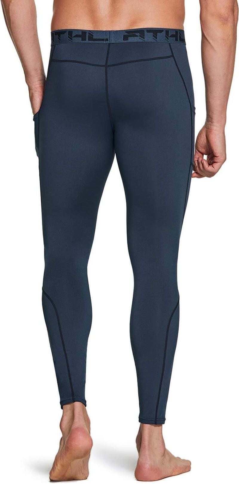 Men'S Compression Pants Running Tights Workout Leggings, Cool Dry Technical Sports Baselayer