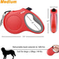 Retractable Dog Leash with Dispenser and Poop Bags, 16 Ft Pet Walking Leash for Medium Dog or Cat up to 44 Lbs, Anti-Slip Handle, Tangle Free, Reflective Nylon Tape (M, Red)