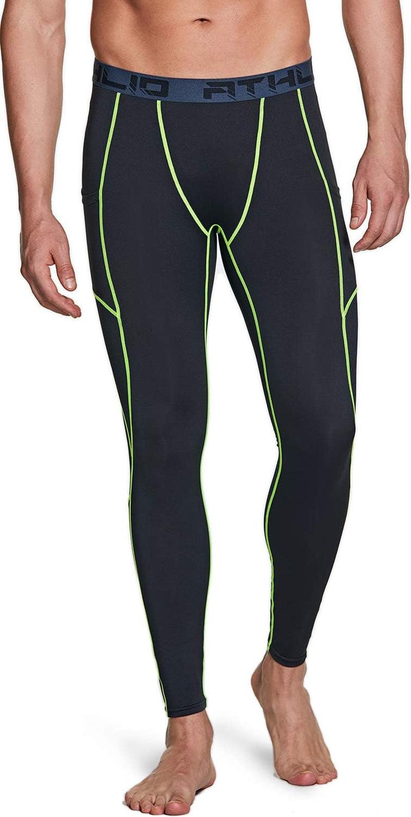 Men'S Compression Pants Running Tights Workout Leggings, Cool Dry Technical Sports Baselayer