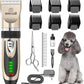 Dog Clippers Low Noise, 2-Speed Quiet Dog Grooming Kit Rechargeable Cordless Pet Hair Clipper Trimmer Shaver for Small and Large Dogs Cats Animals (Gold)