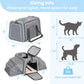 Expandable Cat Carriers Airline Approved, 16"X10"X9" Small Dog Carrier Soft-Sided Portable Washable Pet Travel Carrier with Two Extension for Kitten,Rabbit, Puppy, Small Animal