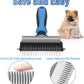 Dog Grooming Brush, 2 in 1 Dog Undercoat Rake for Small Dogs and Cats Shedding, Safe Dematting Comb Deshedding Tool for Pet Matted Hair (Small Blue)