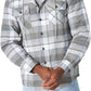 Men'S Long Sleeve Quilted Lined Flannel Shirt Jacket with Hood