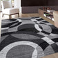 Contemporary Abstract Circles Perfect for High Traffic Areas of Your Living Room,Bedroom,Home Office,Kitchen Area Rug 6'6" X 9' Gray