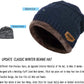 2Pieces Mens Winter Beanie Hat Fleece Lined Scarf Set Knit Warm Thick Skull Cap Neck Warmer for Men & Women