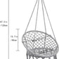 Hammock Chair Macrame Swing, Max 330 Lbs, Hanging Cotton Rope Hammock Swing Chair for Indoor and Outdoor Use, Light Grey